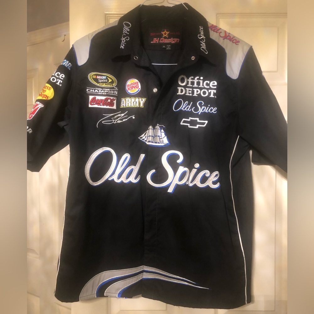 Be the coolest in the room with this OLD SPICE  racing shirt